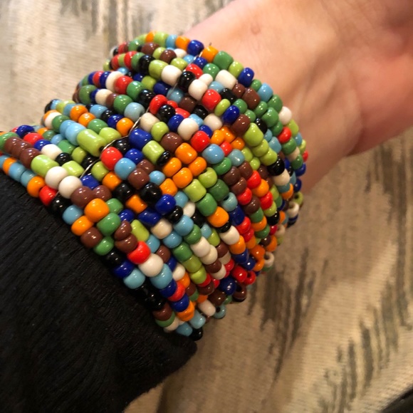 Fun, funky beaded cuff bracelet - Picture 2 of 4